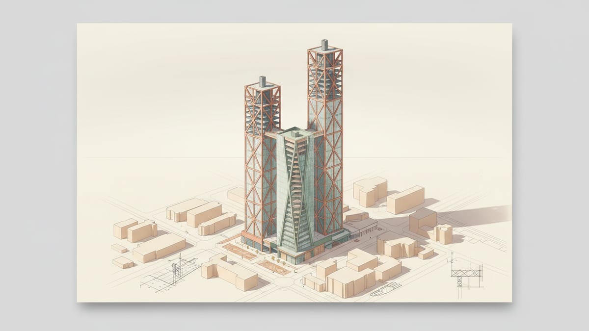 Editorial illustration for the article Innovative Structural Strategies for Tall Buildings in 2026, showing structural engineering and tall buildings