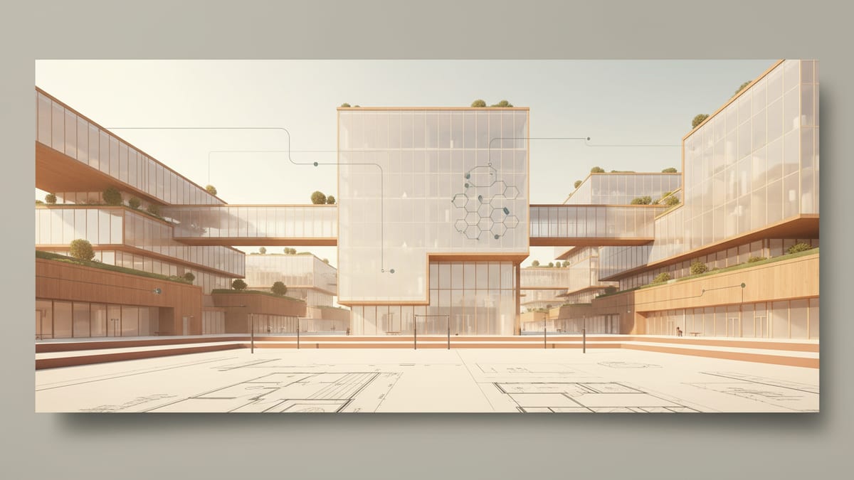 Editorial illustration for the article Integrating Smart Building Technologies in 2026: A Guide for Project Architects, showing smart buildings and building technology